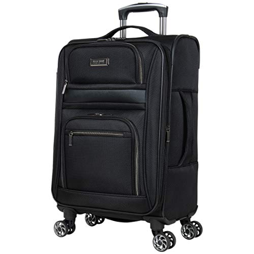 Black 20-Inch Lightweight Softside Expandable 8-Wheel Spinner Luggage K100