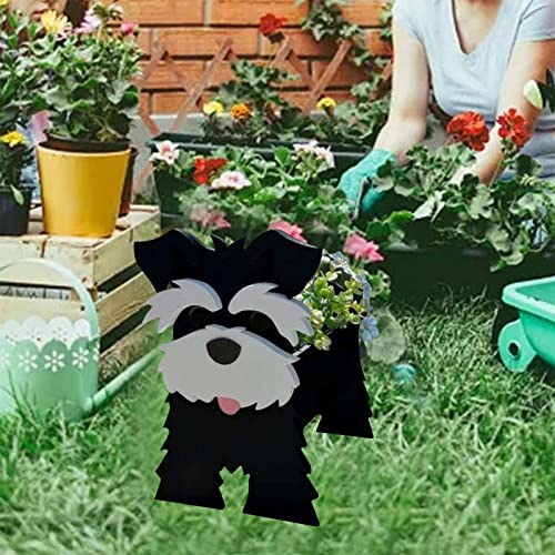 White and Black Dog Planter Pot, 13.4 * 9.5in C75173
