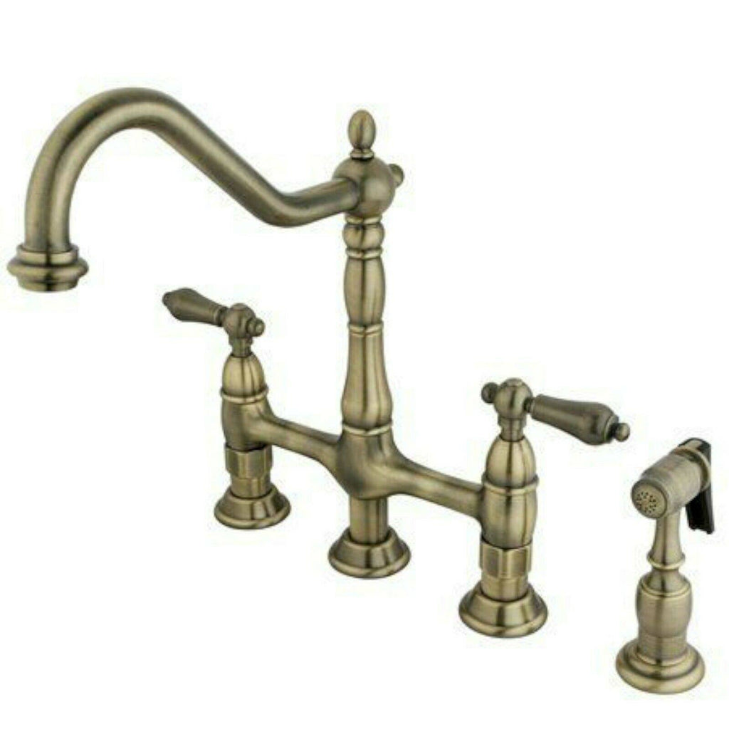 Kitchen Bridge Faucet with Brass Sprayer V194033