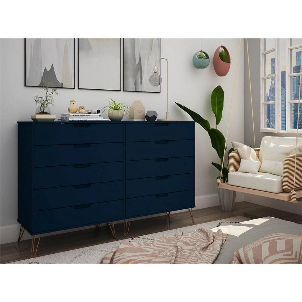 10 Drawer Contemporary Wood Dresser N20857