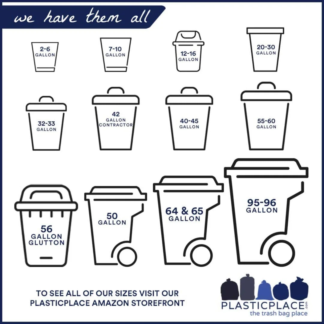 Black 64 Gallon Trash Bags, 50 Count B186