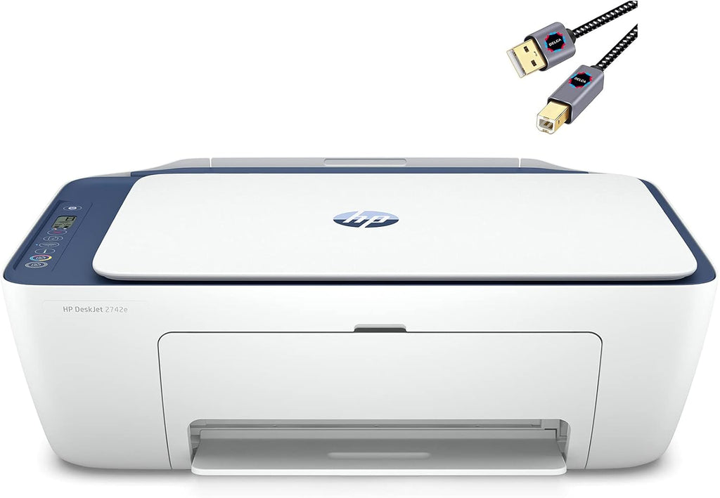 White Wireless Inkjet All-in-One Printer with Printer Cable D5948