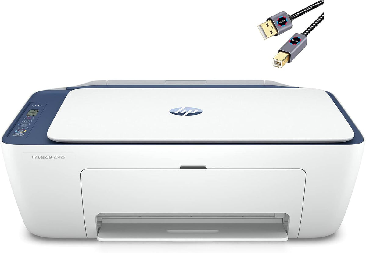 White Wireless Inkjet All-in-One Printer with Printer Cable D5948