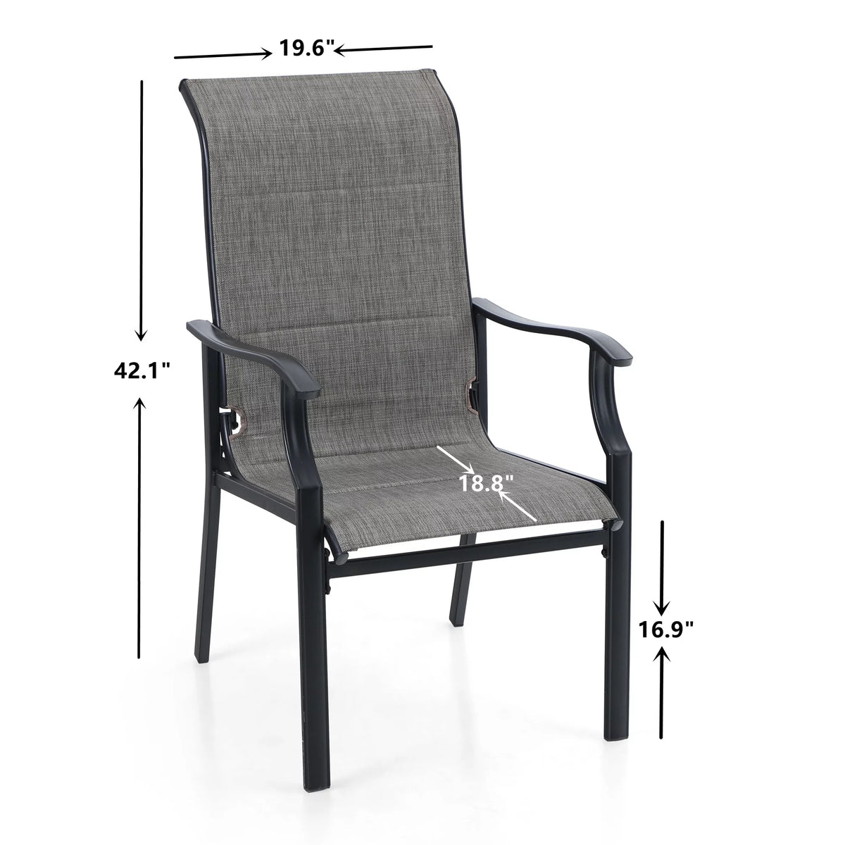 7 Pieces Outdoor Patio Dining Set with 6 Chairs & Steel Frame Table C81945