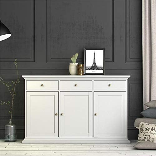 White 3 Door 3 Drawer Sideboard Cabinet S92492