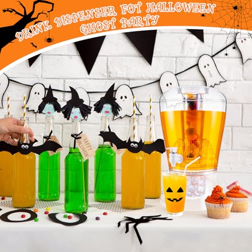 2 Pieces 6.8 L Acrylic Beverage Dispenser with Ice Core and Spigot O11829
