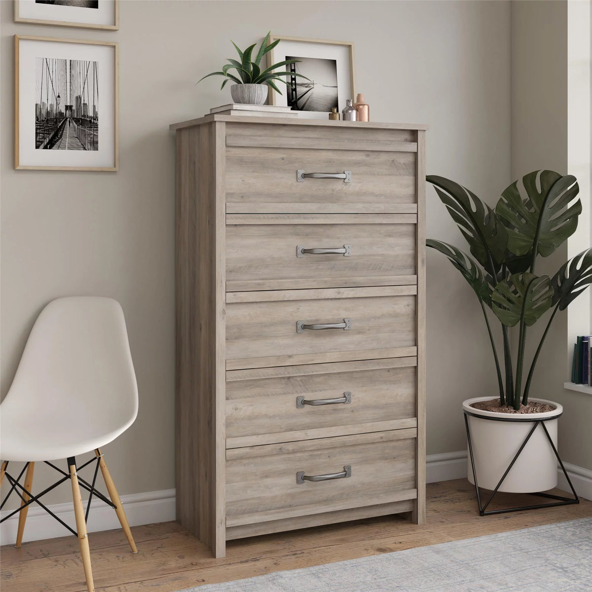 5 Drawer Ivory Oak Dresser W603445