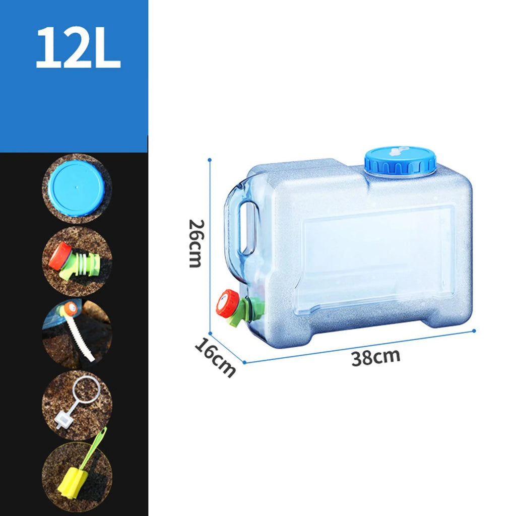 Transparent Blue 12 Liters Portable Water Container with Faucet V550839
