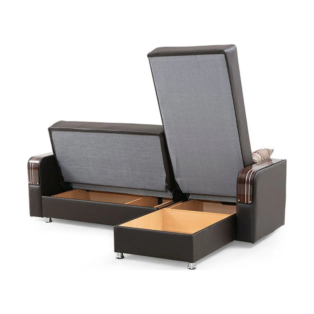 Brown Reversible Sectional Sofa B5592