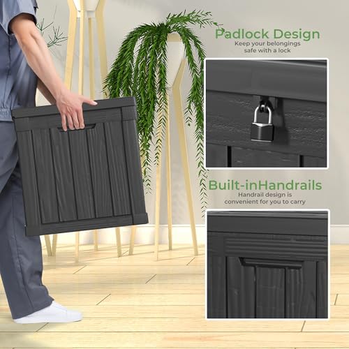 100 Gallon Black Resin Outdoor Storage Box C652198
