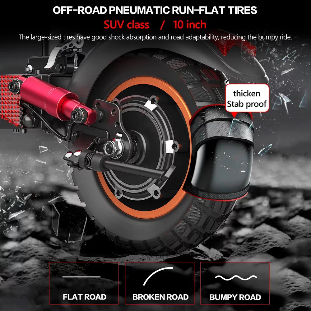 Electric Scooter with Seat, 10" Pneumatic Tires, 600W Motor J551