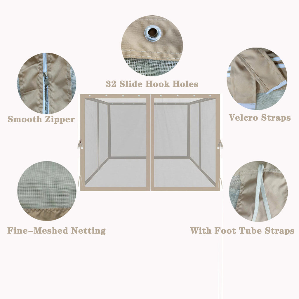 Patio Gazebo Mosquito Netting Replacement - 6.5 W10353