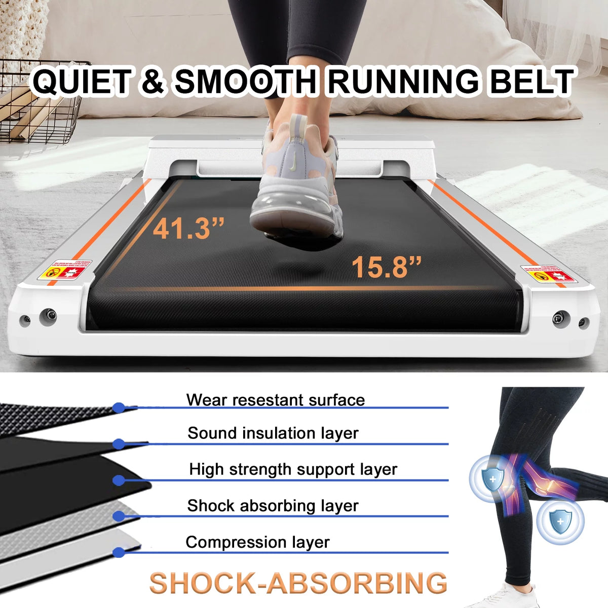 White Slim Under Desk Treadmill X856217