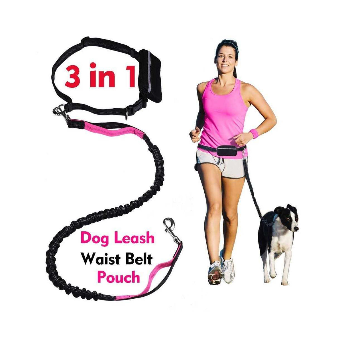 Hands Free Reflective Bungee Dog Leash U472642