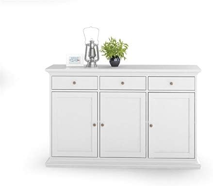White 3 Door 3 Drawer Sideboard Cabinet S92492