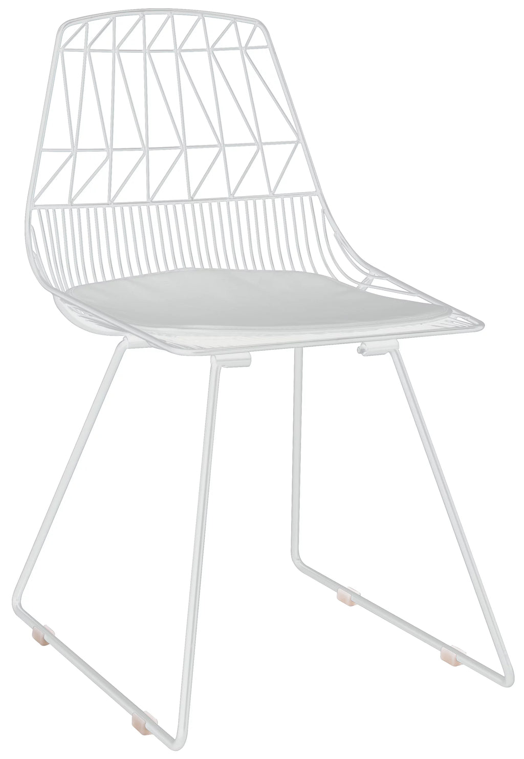 French White Metal Dining Chair Set of 2 R3484