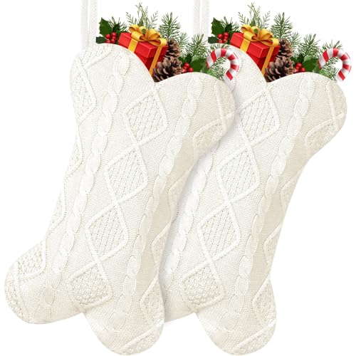 2 Pack 18 Inch Knitted Dog Christmas Stocking H11770