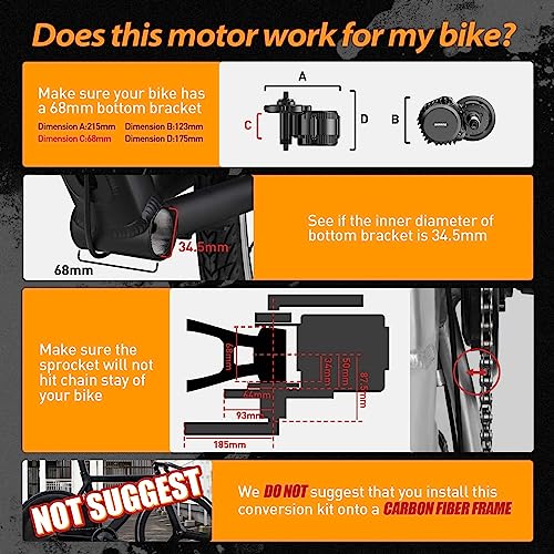 48 V 1000 W Mid Motor Electric Bike Conversion Kit L771648