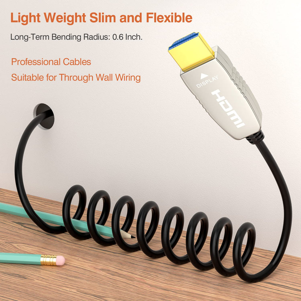 Fiber HDMI Cable 4K60HZ HDR 40 feet Ultra Slim Flexible I4832