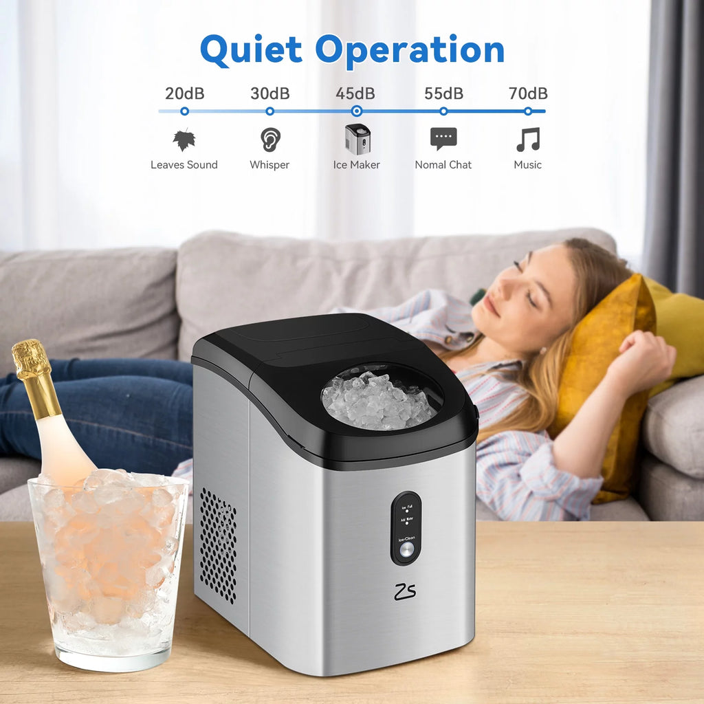 Portable Countertop Ice Maker with Ice Scoop and Basket X309