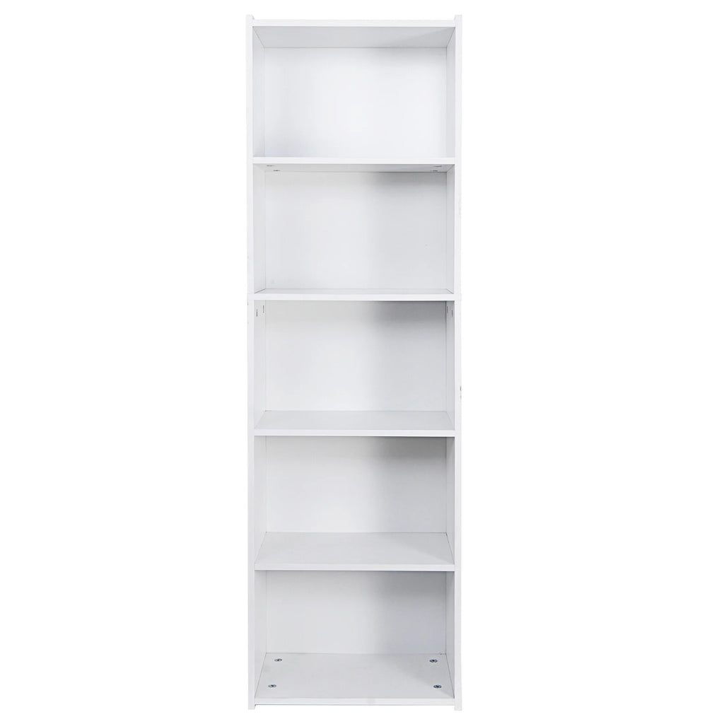 5-Tier Narrow Freestanding Bookcase with Adjustable Shelves O79291