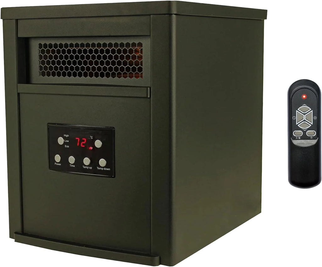 1500W Portable Electric Infrared Quartz Space Heater, Black (2 Pack) B70285