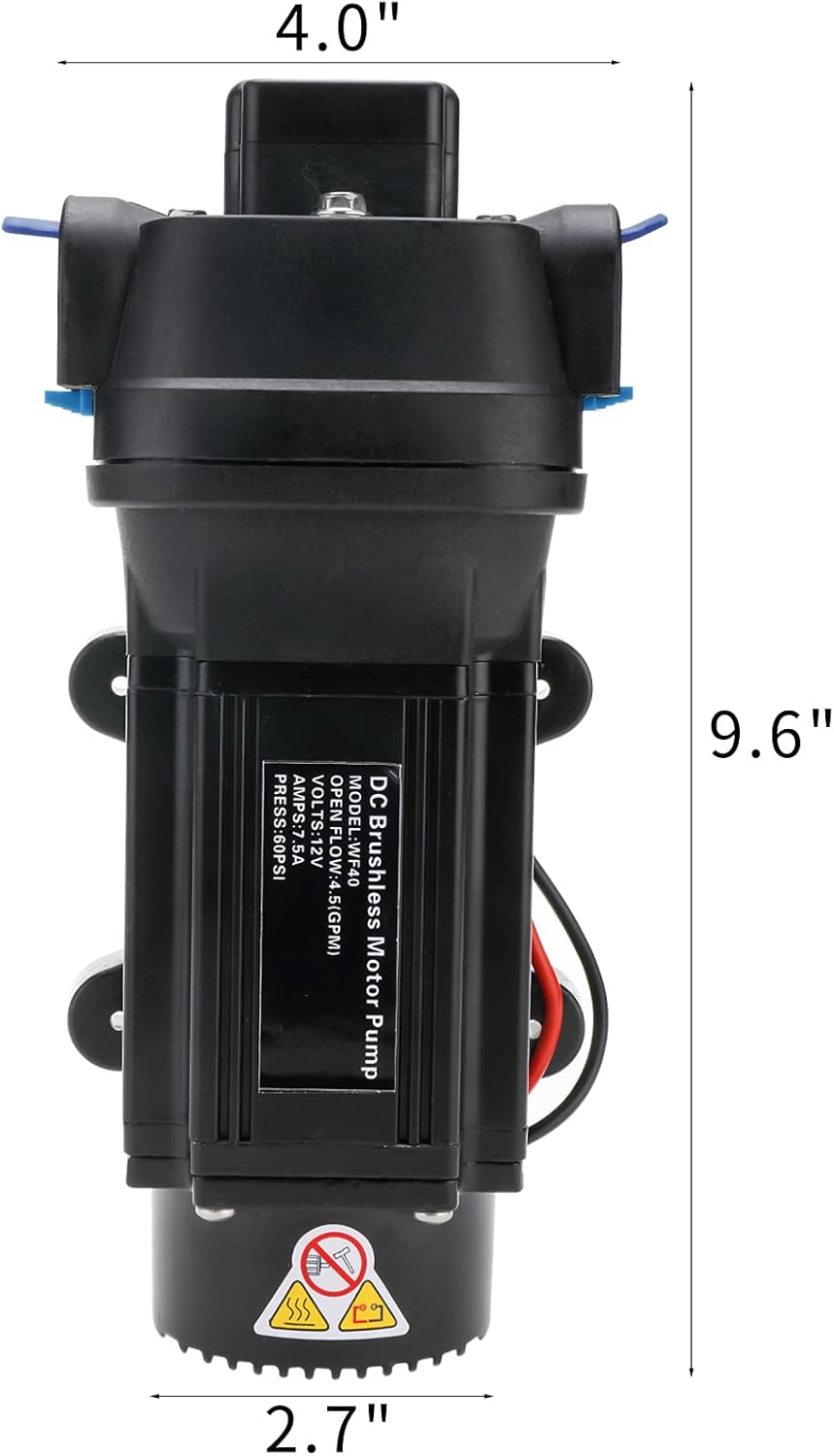 Water Diaphragm Self Priming Pump 40PSI 4.5GPM 12V Automatic C145254