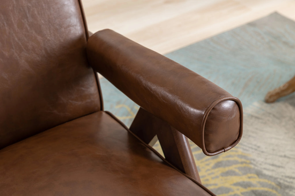 Leisure Chair with Solid Wood Armrest and Feet R520