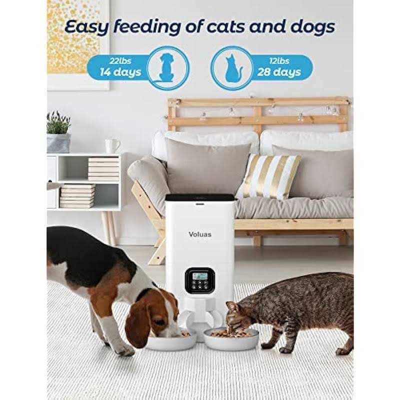 Automatic Cat Feeder with 2 Stainless Steel Bowls L626