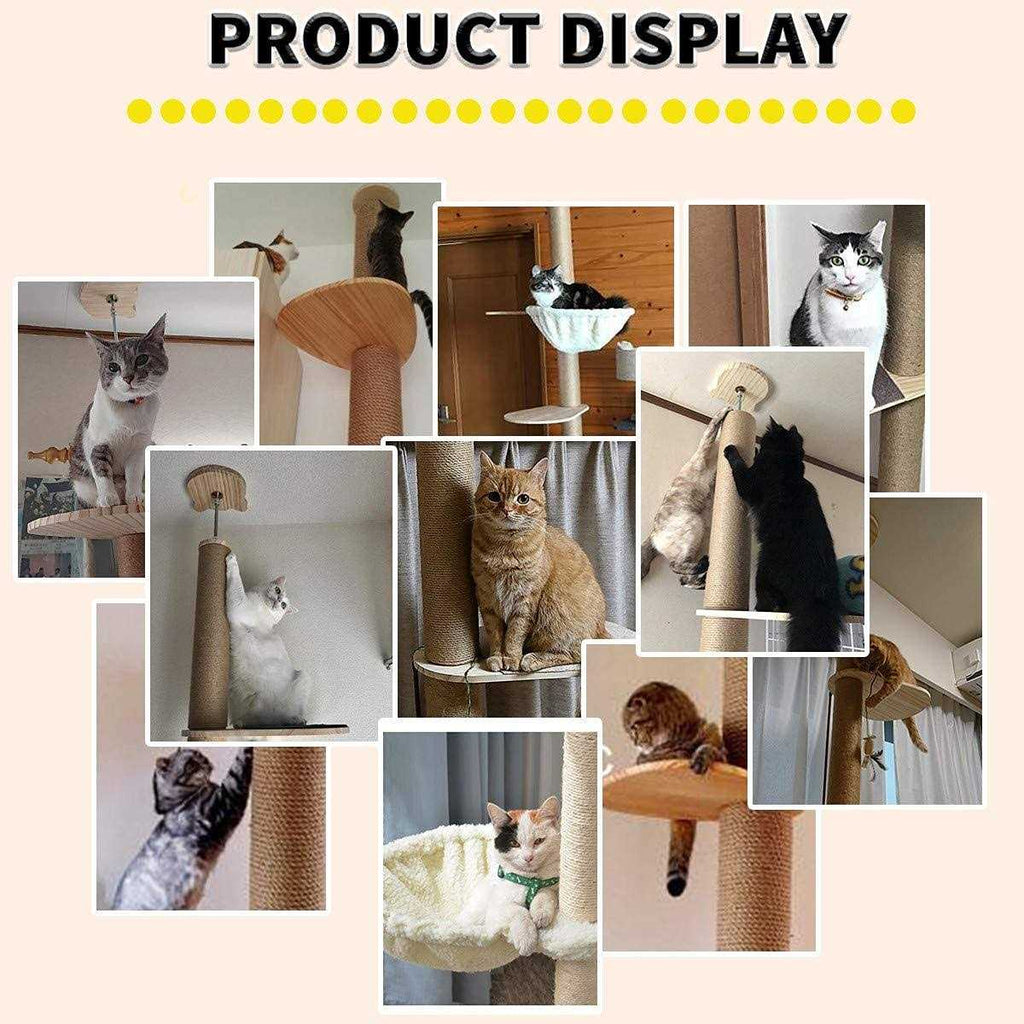 Floor-to-Ceiling Cat Tree with Sisal Rope Scratching Post T450