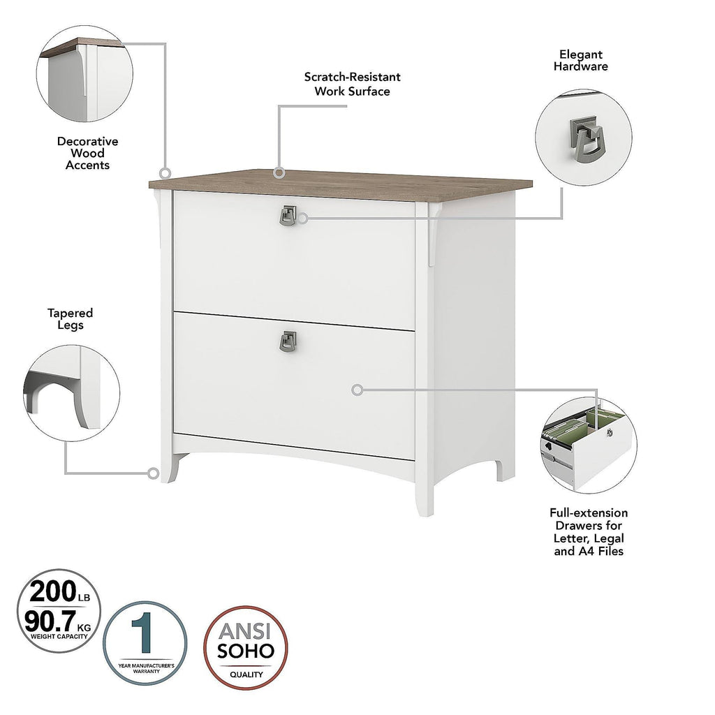 White 2 Drawer Lateral File Cabinet Z573294