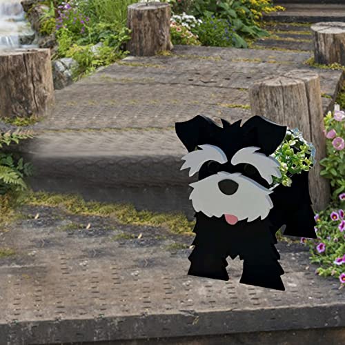 White and Black Dog Planter Pot, 13.4 * 9.5in C75173