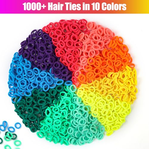 Bracelet Making Kit with 1000+ Elastic Cloth Rubber Bands P4926