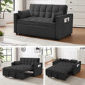 Black Velvet Convertible Sleeper Sofa with Pullout Bed V573494