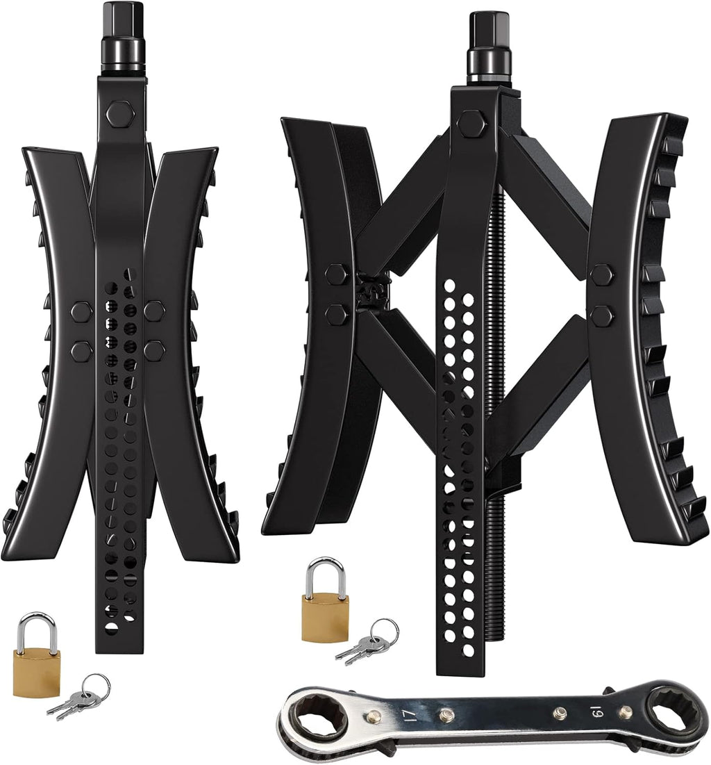 Black Metal Wheel Chock Stabilizer 2 Packs Q463845