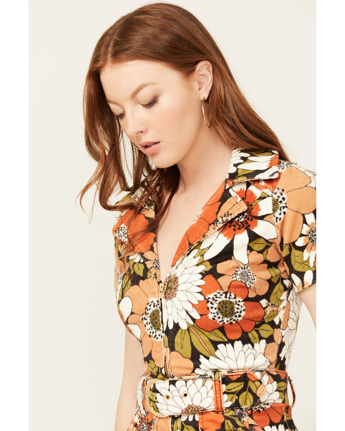 Floral Corduroy Print Dress Z94223