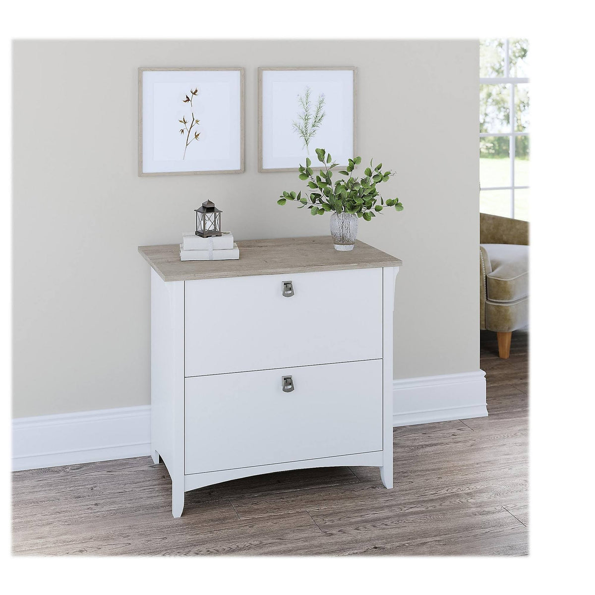 White 2 Drawer Lateral File Cabinet Z573294