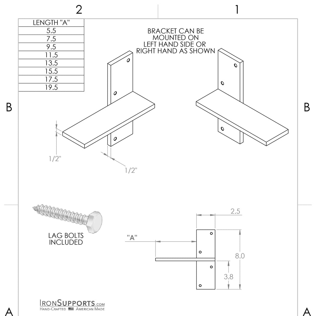 Floating Countertop Wall Bracket N7400