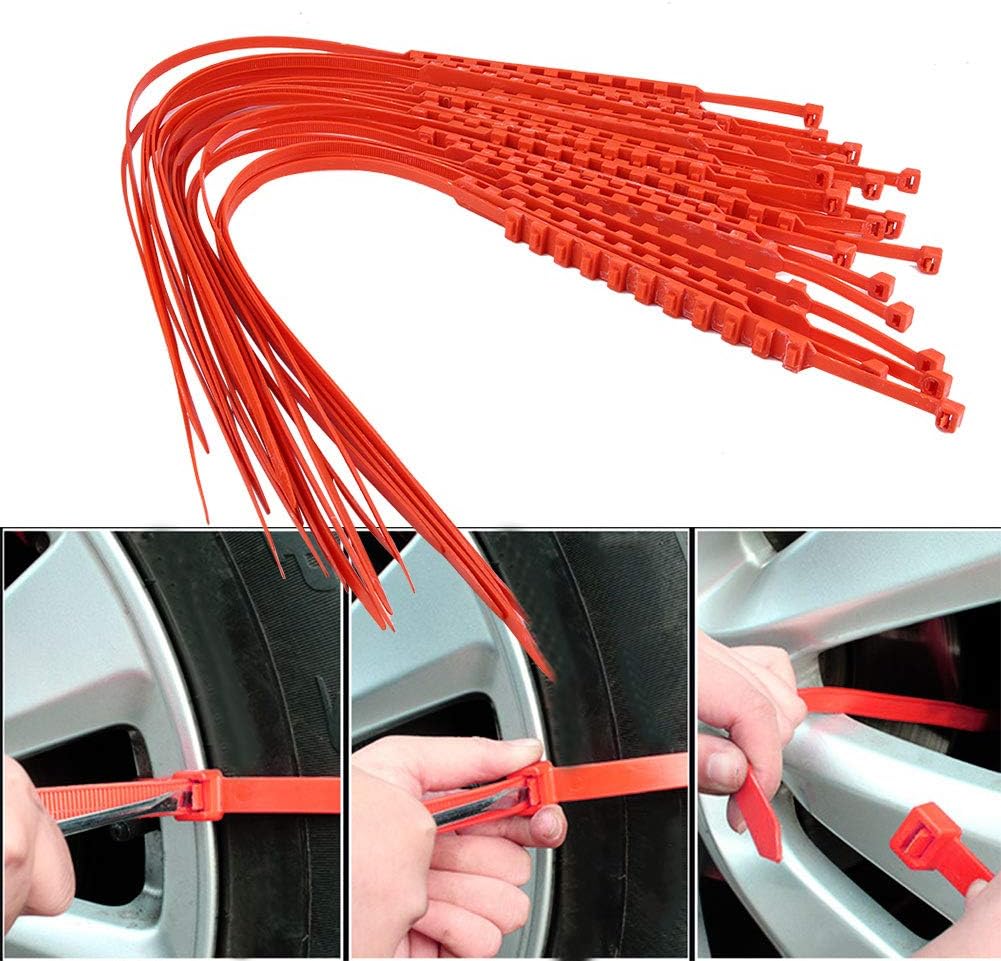 20pcs Nylon Anti-Skid Snow Tire Chains with Gloves B96608