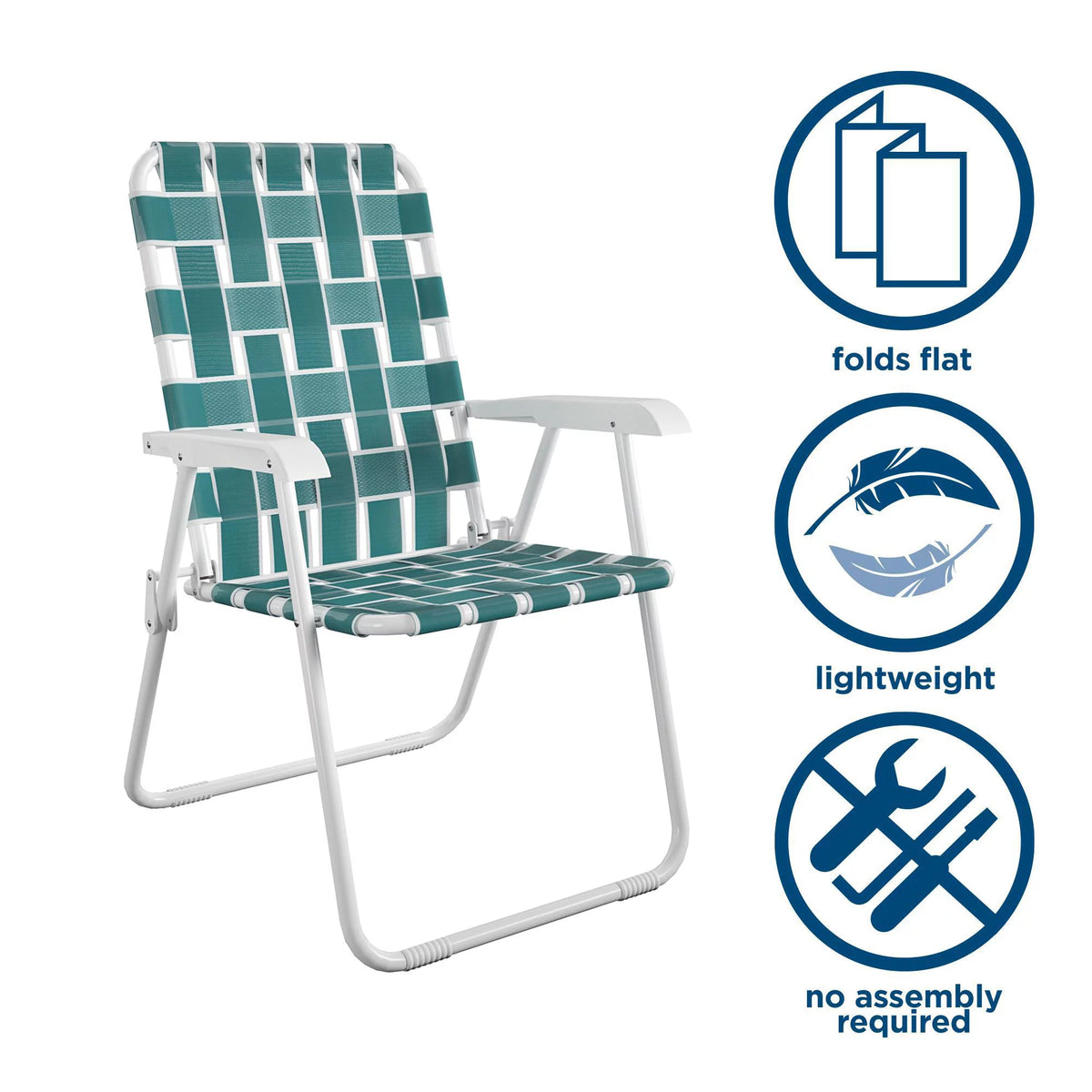 Folding Lawn Chairs 2-Pack Teal E1755