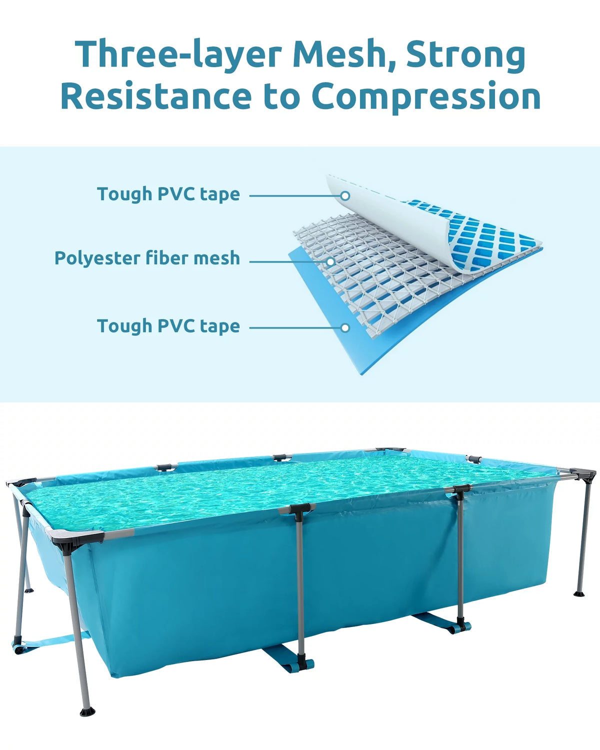 10 ft Above Ground Rectangular Frame Swimming Pool H8434