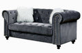 Gray Velvet-Like Fabric Loveseat Q269143