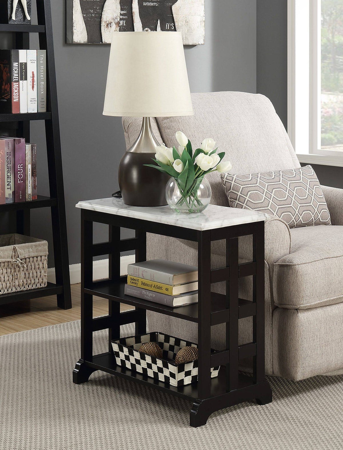 Black Chairside Table D4827