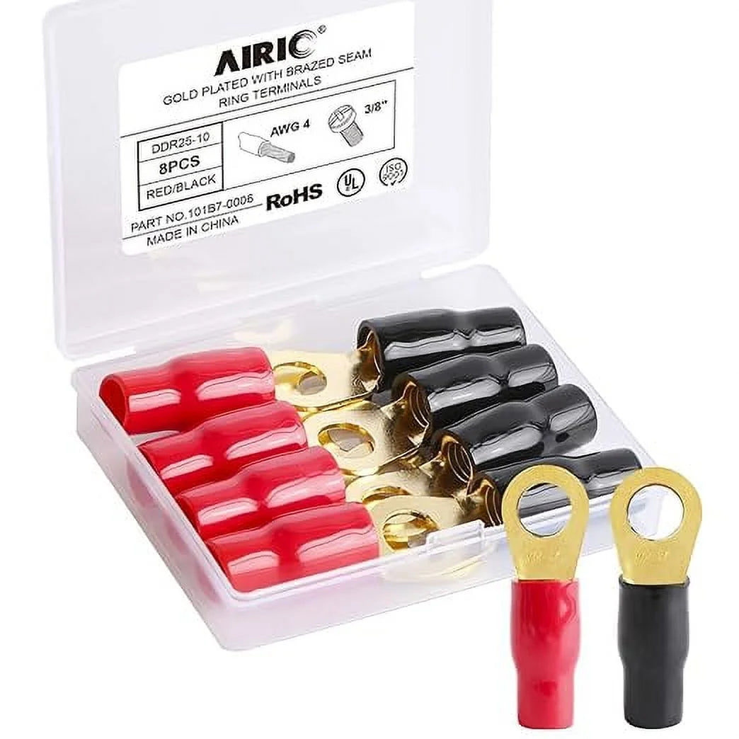 4 AWG Gold Plated Ring Terminal 8-Pack S47525