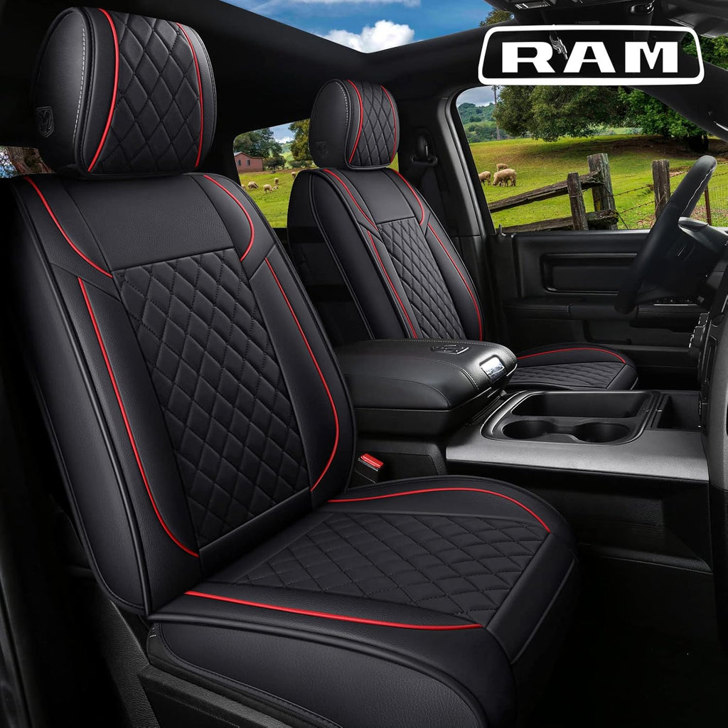 Black Leather Truck Seat Covers Full Set A609