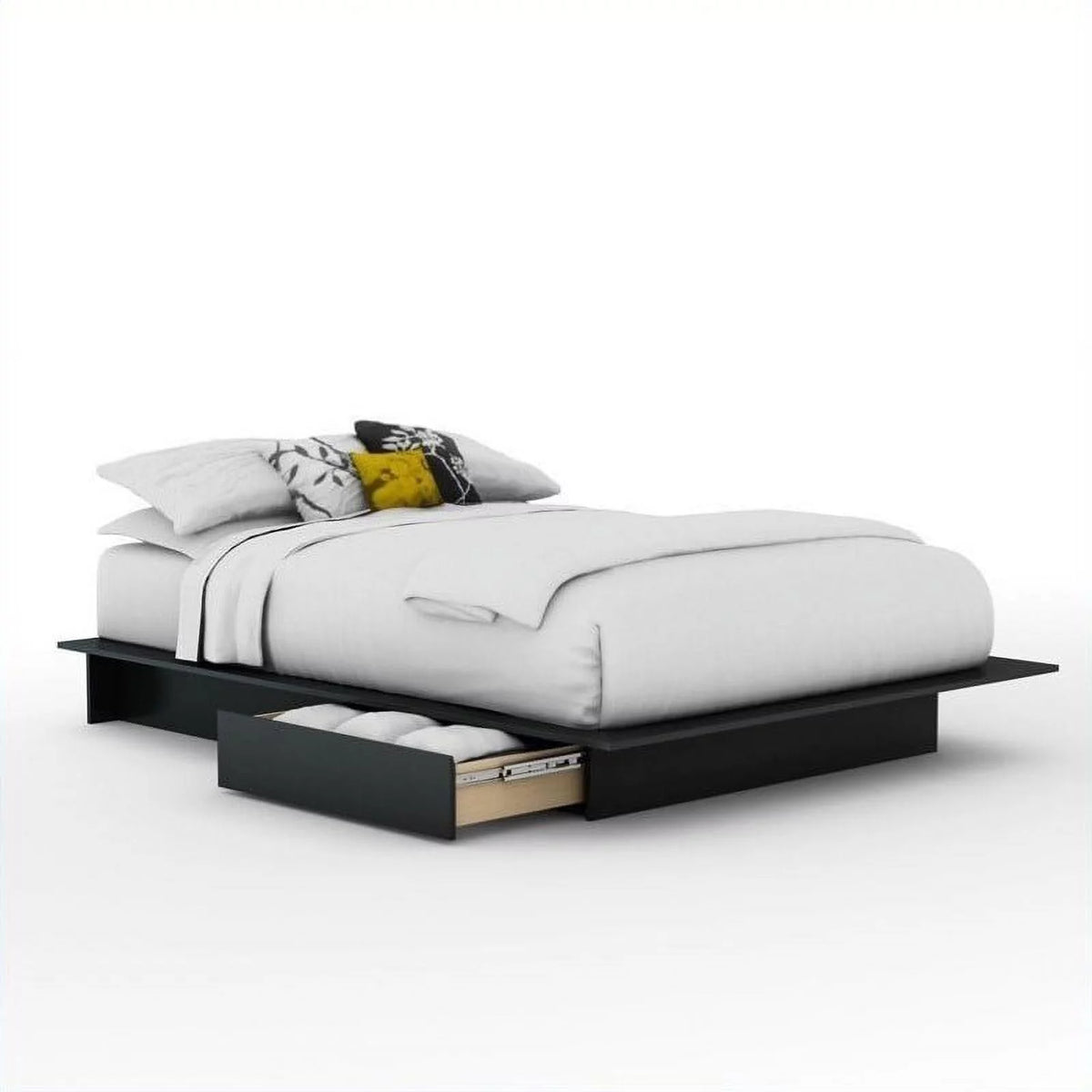 3-Piece Set with 2-Drawer Storage Platform Bed and 2 Nightstands Q674415