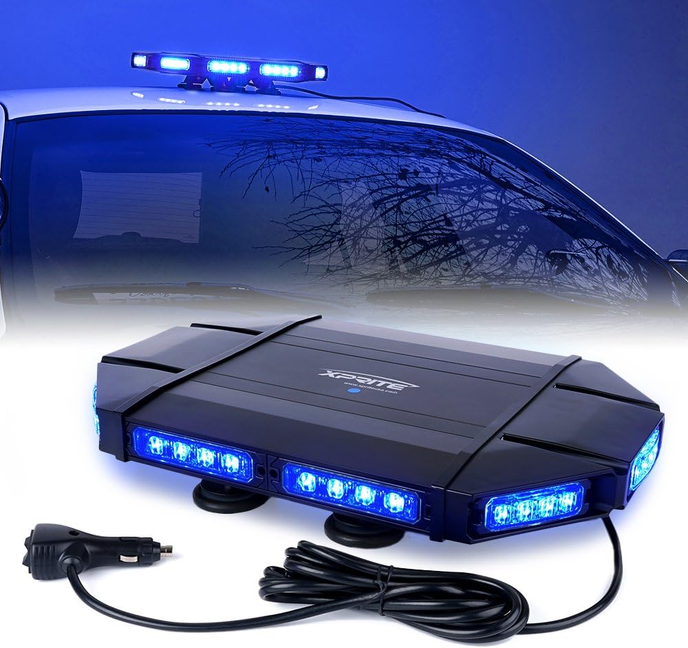 Blue 18 LED Magnetic Mount Emergency Strobe Light Bar T2778