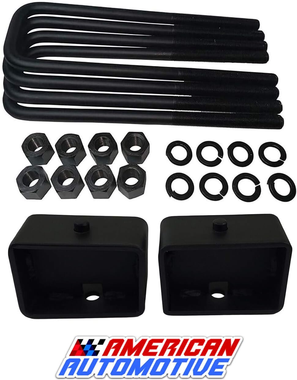 4 Rear Suspension Lift Steel Blocks with 14 Square Leaf Spring Axle U Bolts C765