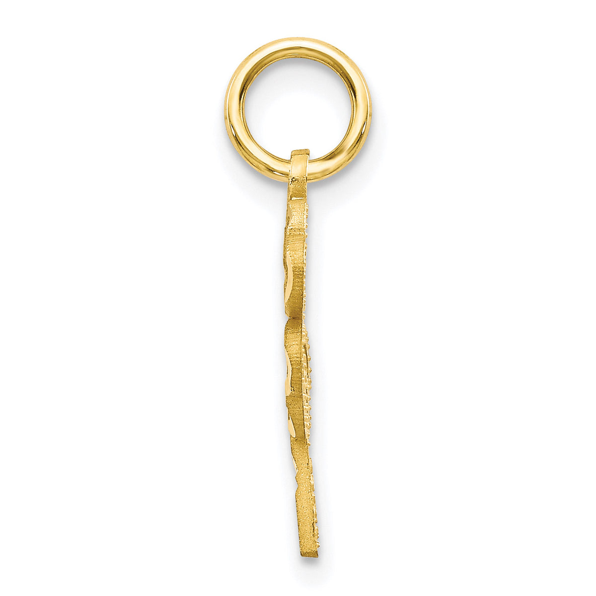 10K Yellow Gold Four Leaf Clover Pendant Charm with 14K Yellow Gold Rope Chain Necklace 16'' K348