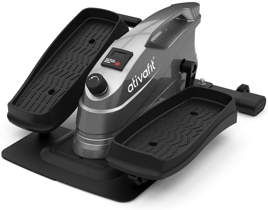 Compact Under Desk Elliptical Machine with Non-Slip Pedal and Adjustable Resistance K471